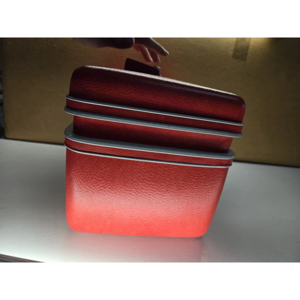 Vintage Sears Courier Samsonite Train Case Red Makeup Box Mirror Tray MCM